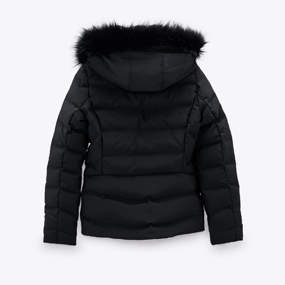 Zara NWT Water and Wind Protection Jacket with Removable Fur Trim Hood Small - Picture 8 of 12